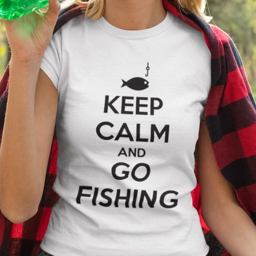 Keep Calm and go fishing feliratos férfi női póló